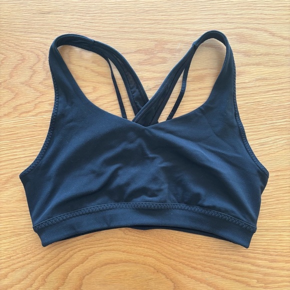 Athleta Powervita Transcendence strappy back sports Bra black size small - Picture 2 of 4